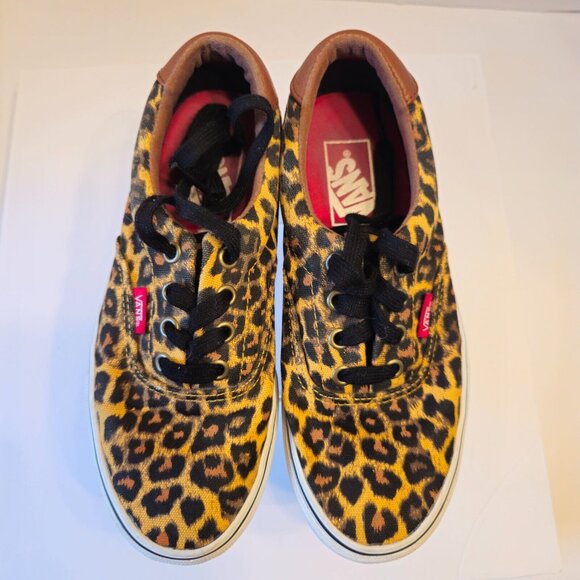 Vans Off The Wall Shoe Women’s 6-Men’s 4.5. Leopard Animal Print Lace Up Low Top - Picture 6 of 12